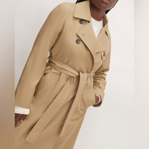 Everlane Cotton Modern Trench Coat Cornstalk Tan - Picture 3 of 15